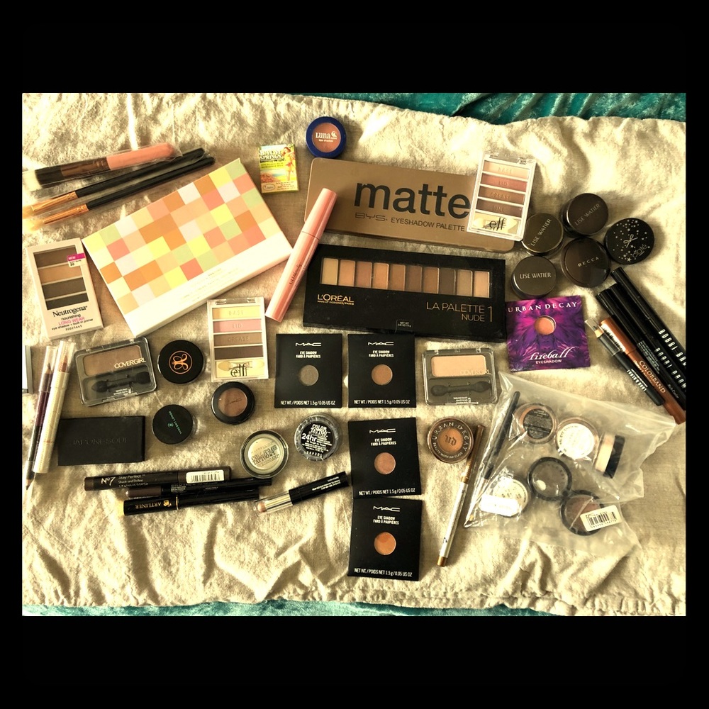 Big eyeshadow palette lot nudes neutrals MAC etc